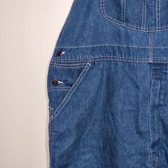 70s-80s Roebucks Blue‎ Denim Overalls Straps Utility Workwear Men's L - Picture 15 of 15